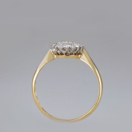 ANTIQUE 18CT GOLD DIAMOND CLUSTER RING VINTAGE EDWARDIAN ART DECO DAISY RING - ADDITIONAL PHOTO 5