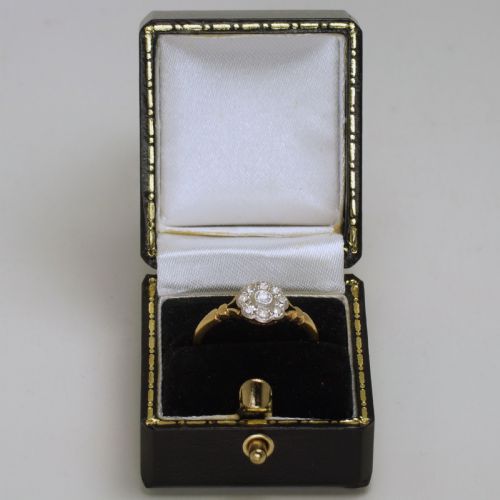 ANTIQUE18CT GOLD DIAMOND CLUSTER RING ENGLISH EDWARDIAN DAISY RING CIRCA 1910 - ADDITIONAL PHOTO 10