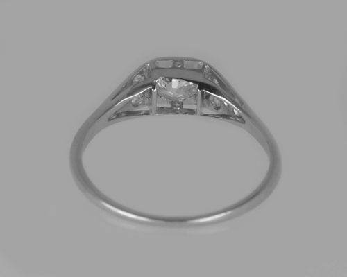 OLD MINE CUSHION CUT SOLITAIRE DIAMOND RING GENUINE 1920'S 18CT GOLD PLATINUM ANTIQUE RING - ADDITIONAL PHOTO 9