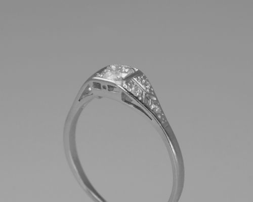 OLD MINE CUSHION CUT SOLITAIRE DIAMOND RING GENUINE 1920'S 18CT GOLD PLATINUM ANTIQUE RING - ADDITIONAL PHOTO 11
