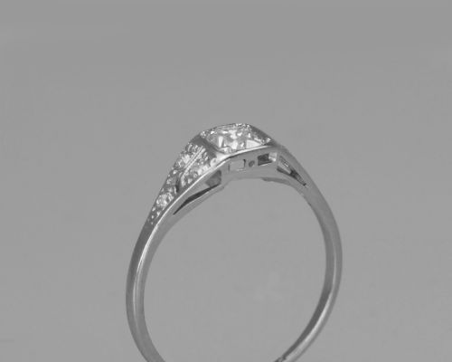 OLD MINE CUSHION CUT SOLITAIRE DIAMOND RING GENUINE 1920'S 18CT GOLD PLATINUM ANTIQUE RING - ADDITIONAL PHOTO 12