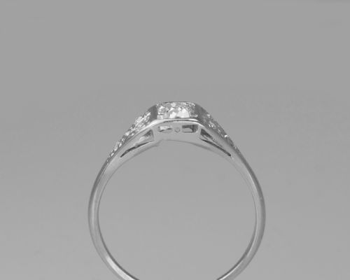 OLD MINE CUSHION CUT SOLITAIRE DIAMOND RING GENUINE 1920'S 18CT GOLD PLATINUM ANTIQUE RING - ADDITIONAL PHOTO 13