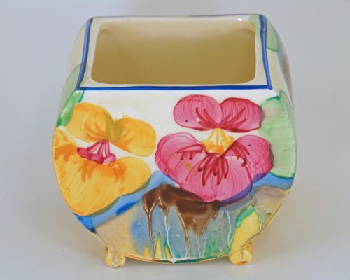 CLARICE CLIFF BIZARRE DELICIA PANSIES BONJOUR PRESERVE JAM POT BODYPOSY HOLDER - ADDITIONAL PHOTO 7