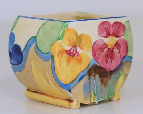 CLARICE CLIFF BIZARRE DELICIA PANSIES BONJOUR PRESERVE JAM POT BODYPOSY HOLDER - ADDITIONAL PHOTO 11