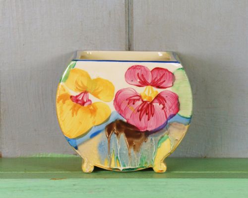 CLARICE CLIFF BIZARRE DELICIA PANSIES BONJOUR PRESERVE JAM POT BODYPOSY HOLDER - ADDITIONAL PHOTO 13