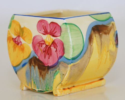 CLARICE CLIFF BIZARRE DELICIA PANSIES BONJOUR PRESERVE JAM POT BODYPOSY HOLDER - ADDITIONAL PHOTO 14