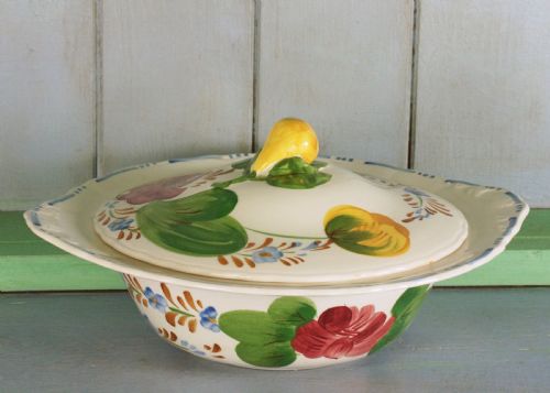 SIMPSONS BELLE FIORE VINTAGE VEGETABLE DISH WITH LID COBRIDGE CHANTICLEER WARE - ADDITIONAL PHOTO 4