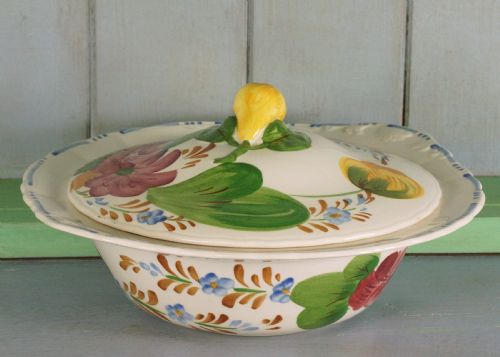 SIMPSONS BELLE FIORE VINTAGE VEGETABLE DISH WITH LID COBRIDGE CHANTICLEER WARE - ADDITIONAL PHOTO 6