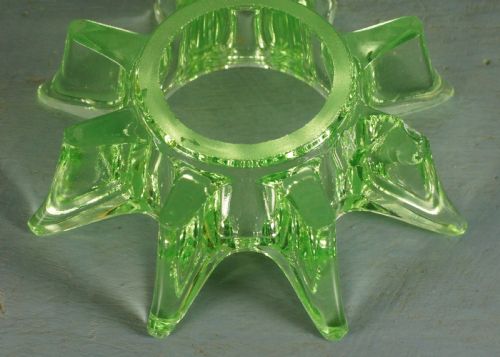 WALTHER SOHNE ART DECO GREEN URANIUM VASE WITH FROG 5X6 VASELINE GLASS BOWL - ADDITIONAL PHOTO 6