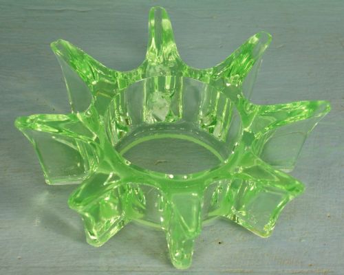 WALTHER SOHNE ART DECO GREEN URANIUM VASE WITH FROG 5X6 VASELINE GLASS BOWL - ADDITIONAL PHOTO 7