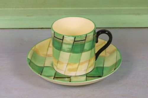 CROWN STAFFORDSHIRE ART DECO COFFEE SET RARE GEOMETRIC PATTERN BOXED PORCELAIN - ADDITIONAL PHOTO 5