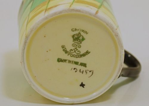 CROWN STAFFORDSHIRE ART DECO COFFEE SET RARE GEOMETRIC PATTERN BOXED PORCELAIN - ADDITIONAL PHOTO 2