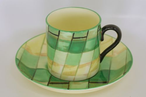 CROWN STAFFORDSHIRE ART DECO COFFEE SET RARE GEOMETRIC PATTERN BOXED PORCELAIN - ADDITIONAL PHOTO 16