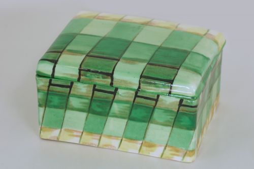 CROWN STAFFORDSHIRE ART DECO COFFEE SET RARE GEOMETRIC PATTERN BOXED PORCELAIN - ADDITIONAL PHOTO 17