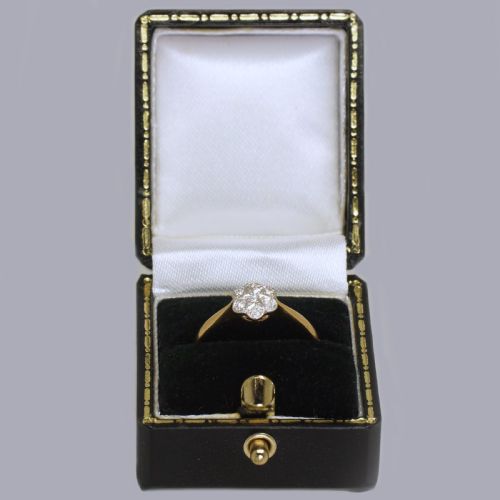 EDWARDIAN 18CT GOLD PLAT DIAMOND ANTIQUE CLUSTER RING VINTAGE DAISY RING CIRCA 1910 - ADDITIONAL PHOTO 7