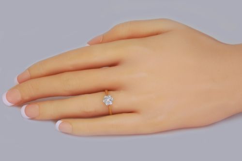 EDWARDIAN 18CT GOLD PLAT DIAMOND ANTIQUE CLUSTER RING VINTAGE DAISY RING CIRCA 1910 - ADDITIONAL PHOTO 9