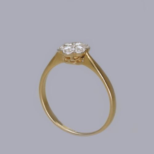 EDWARDIAN 18CT GOLD PLAT DIAMOND ANTIQUE CLUSTER RING VINTAGE DAISY RING CIRCA 1910 - ADDITIONAL PHOTO 10