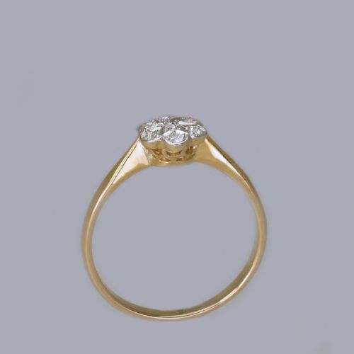 EDWARDIAN 18CT GOLD PLAT DIAMOND ANTIQUE CLUSTER RING VINTAGE DAISY RING CIRCA 1910 - ADDITIONAL PHOTO 11