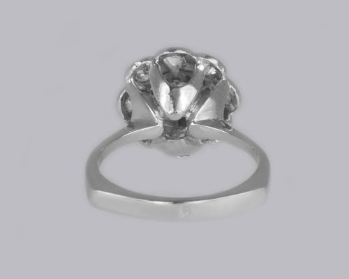 18CT GOLD DIAMOND CLUSTER RING FRENCH RETRO 100CT DIAMOND ART DECO RING CIRCA 1920 - ADDITIONAL PHOTO 12