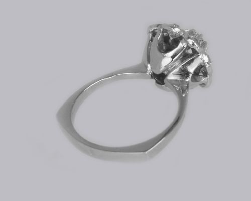18CT GOLD DIAMOND CLUSTER RING FRENCH RETRO 100CT DIAMOND ART DECO RING CIRCA 1920 - ADDITIONAL PHOTO 14