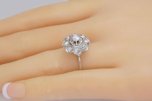 18CT GOLD DIAMOND CLUSTER RING FRENCH RETRO 100CT DIAMOND ART DECO RING CIRCA 1920 - ADDITIONAL PHOTO 18