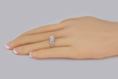 ANTIQUE 10CT OLD BRILLIANT CUT SOLITAIRE DIAMOND PLATINUM ENGAGEMENT RING C1915 - ADDITIONAL PHOTO 2