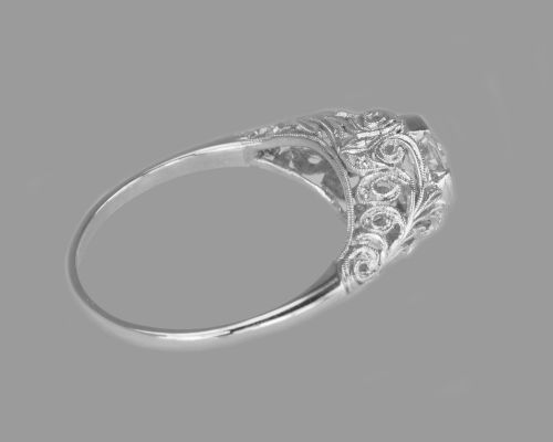 ANTIQUE DIAMOND SOLITAIRE 18CT GOLD PLATINUM 1920S VINTAGE ENGAGEMENT RING - ADDITIONAL PHOTO 10