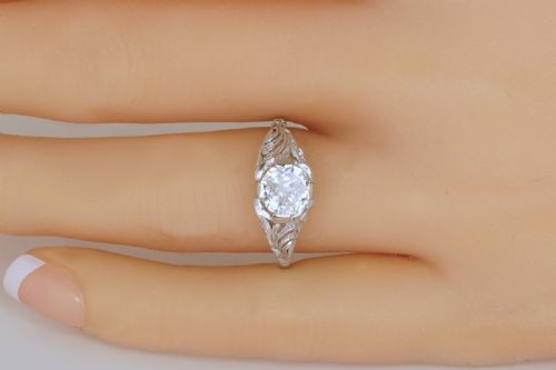 ANTIQUE DIAMOND SOLITAIRE 18CT GOLD PLATINUM 1920S VINTAGE ENGAGEMENT RING - ADDITIONAL PHOTO 15