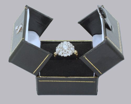 VICTORIAN 18CT GOLD LARGE CLUSTER RING ANTIQUE OLD CUT ROSE CUT DIAMOND RING - ADDITIONAL PHOTO 6