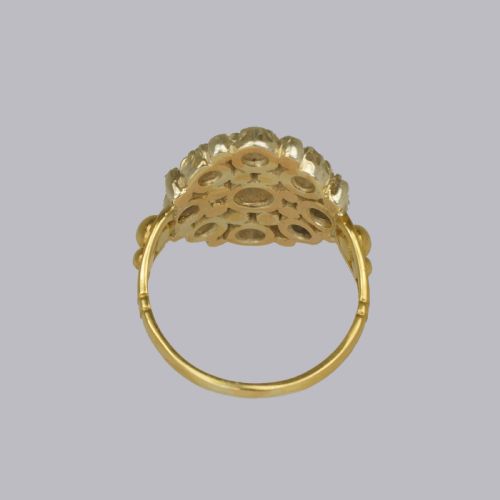 VICTORIAN 18CT GOLD LARGE CLUSTER RING ANTIQUE OLD CUT ROSE CUT DIAMOND RING - ADDITIONAL PHOTO 7