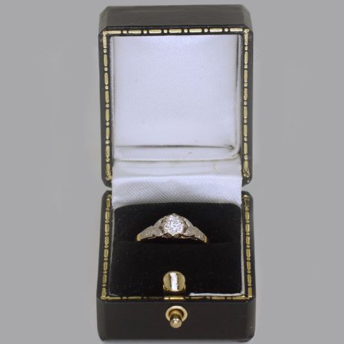 ART DECO 18CT GOLD PLAT SOLITAIRE DIAMOND RING 1920'S VINTAGE ENGAGEMENT RING - ADDITIONAL PHOTO 10