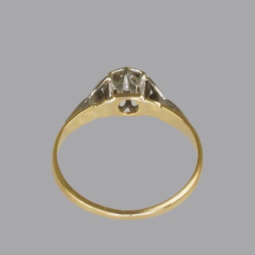 ART DECO 18CT GOLD PLAT SOLITAIRE DIAMOND RING 1920'S VINTAGE ENGAGEMENT RING - ADDITIONAL PHOTO 11