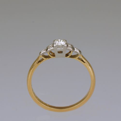 ART DECO DIAMOND 18CT GOLD PLAT SOLITAIRE RING ANTIQUE 1920'S ENGAGEMENT RING - ADDITIONAL PHOTO 8