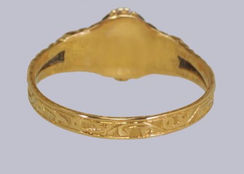 VICTORIAN 15CT GOLD GARNET EMERALD ANTIQUE ENGLISH RING HALLMARKED BIRMINGHAM 1869 - ADDITIONAL PHOTO 12