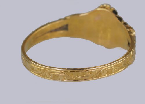 VICTORIAN 15CT GOLD GARNET EMERALD ANTIQUE ENGLISH RING HALLMARKED BIRMINGHAM 1869 - ADDITIONAL PHOTO 14