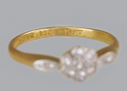 ANTIQUE 18CT GOLD DIAMOND CLUSTER RING EDWARDIAN ART DECO VINTAGE DAISY RING - ADDITIONAL PHOTO 8