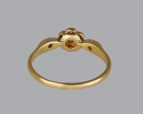 ANTIQUE 18CT GOLD DIAMOND CLUSTER RING EDWARDIAN ART DECO VINTAGE DAISY RING - ADDITIONAL PHOTO 9