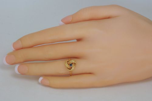 VINTAGE TIFFANY CO18CT GOLD BLUE SAPPHIRE RING RARE TIFFANY WOVEN KNOT RING - ADDITIONAL PHOTO 1