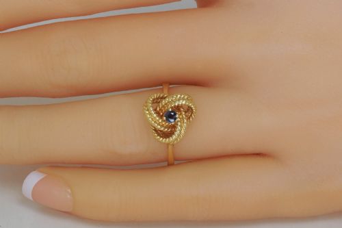 VINTAGE TIFFANY CO18CT GOLD BLUE SAPPHIRE RING RARE TIFFANY WOVEN KNOT RING - ADDITIONAL PHOTO 8
