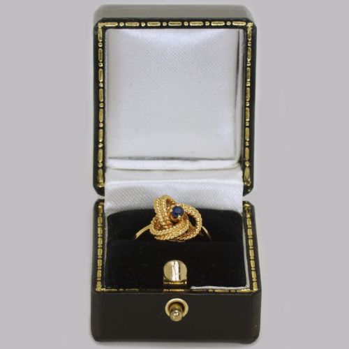 VINTAGE TIFFANY CO18CT GOLD BLUE SAPPHIRE RING RARE TIFFANY WOVEN KNOT RING - ADDITIONAL PHOTO 9