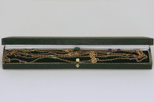 ANTIQUE SUFFRAGETTE SAUTOIR EDWARDIAN NECKLACE PEARL PERIDOT AMETHYST 58 LONG - ADDITIONAL PHOTO 7