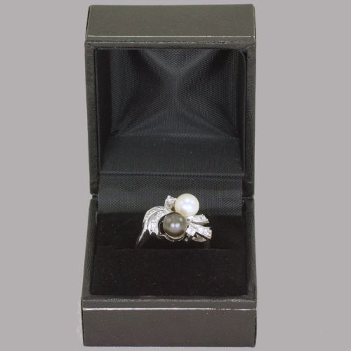 VINTAGE 18CT GOLD PEARL DIAMOND TOI MOI RING 1960'S GREY PEARL COCKTAIL TWIST RING - ADDITIONAL PHOTO 16