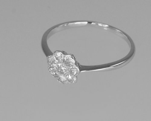ANTIQUE 18CT WHITE GOLD OLD CUT DIAMOND CLUSTER RING VINTAGE EDWARDIAN DAISY RING CIRCA 1910 - ADDITIONAL PHOTO 5