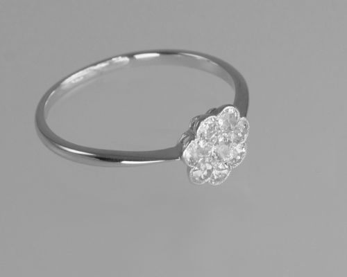 ANTIQUE 18CT WHITE GOLD OLD CUT DIAMOND CLUSTER RING VINTAGE EDWARDIAN DAISY RING CIRCA 1910 - ADDITIONAL PHOTO 8