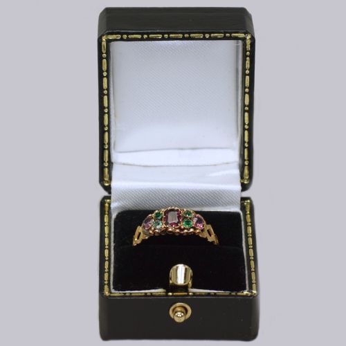 ANTIQUE 18CT GOLD AMETHYST EMERALD ENGLISH ORNATE MID VICTORIAN RING CIRCA 1870 - ADDITIONAL PHOTO 12