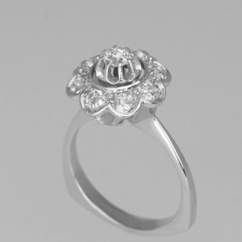 18ct gold diamond cluster ring french retro 100ct diamond art deco ring circa 1920 - CATEGORY: ANTIQUE JEWELLERY - DATED 1920