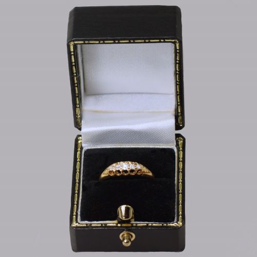 VICTORIAN 18CT GOLD 030CT OLD CUT DIAMOND 5 STONE ANTIQUE RING BIRMINGHAM 1892 - ADDITIONAL PHOTO 7