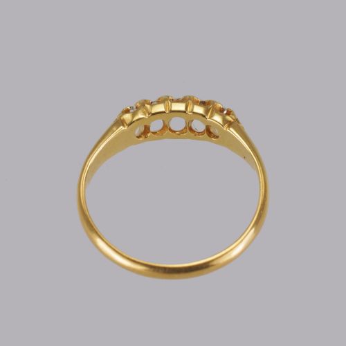 VICTORIAN 18CT GOLD 030CT OLD CUT DIAMOND 5 STONE ANTIQUE RING BIRMINGHAM 1892 - ADDITIONAL PHOTO 8
