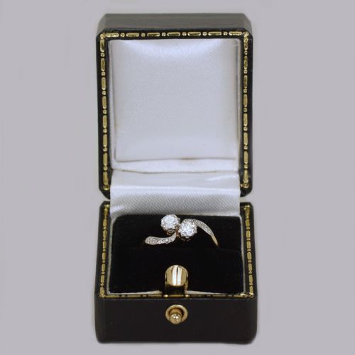 DIAMOND 2 STONE TWIST RING ANTIQUE EDWARDIAN TOI MOI ENGAGEMENT RING CIRCA1910 - ADDITIONAL PHOTO 9