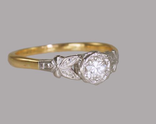 EDWARDIAN SOLITAIRE DIAMOND RING 18CT GOLD PLAT ANTIQUE ENGAGEMENT RING CIRCA 1910 - ADDITIONAL PHOTO 6